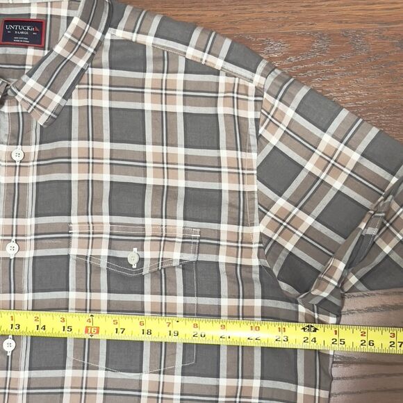 Untuckit Shirt Mens XL Softest Lightweight Flannel Plaid Button Up Outdoors - Picture 5 of 7